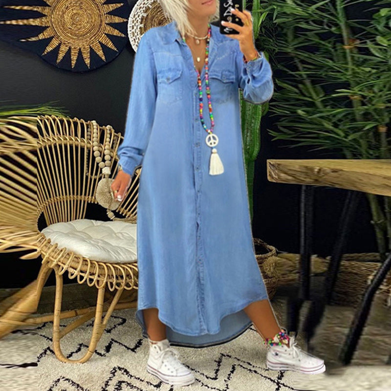 Yara- Długa sukienka maxi z denimu