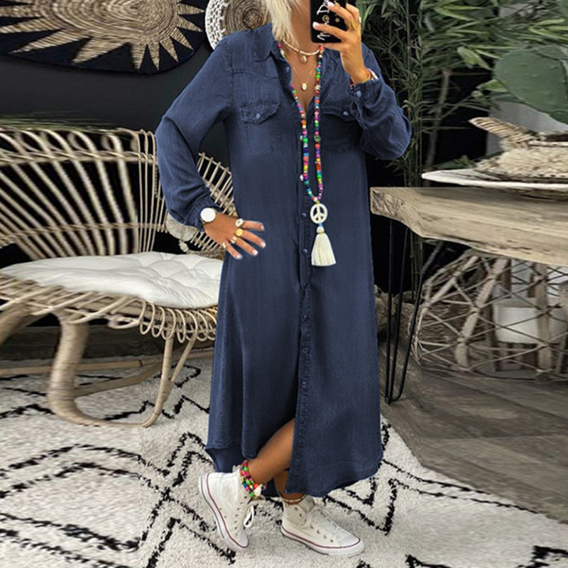 Yara- Długa sukienka maxi z denimu